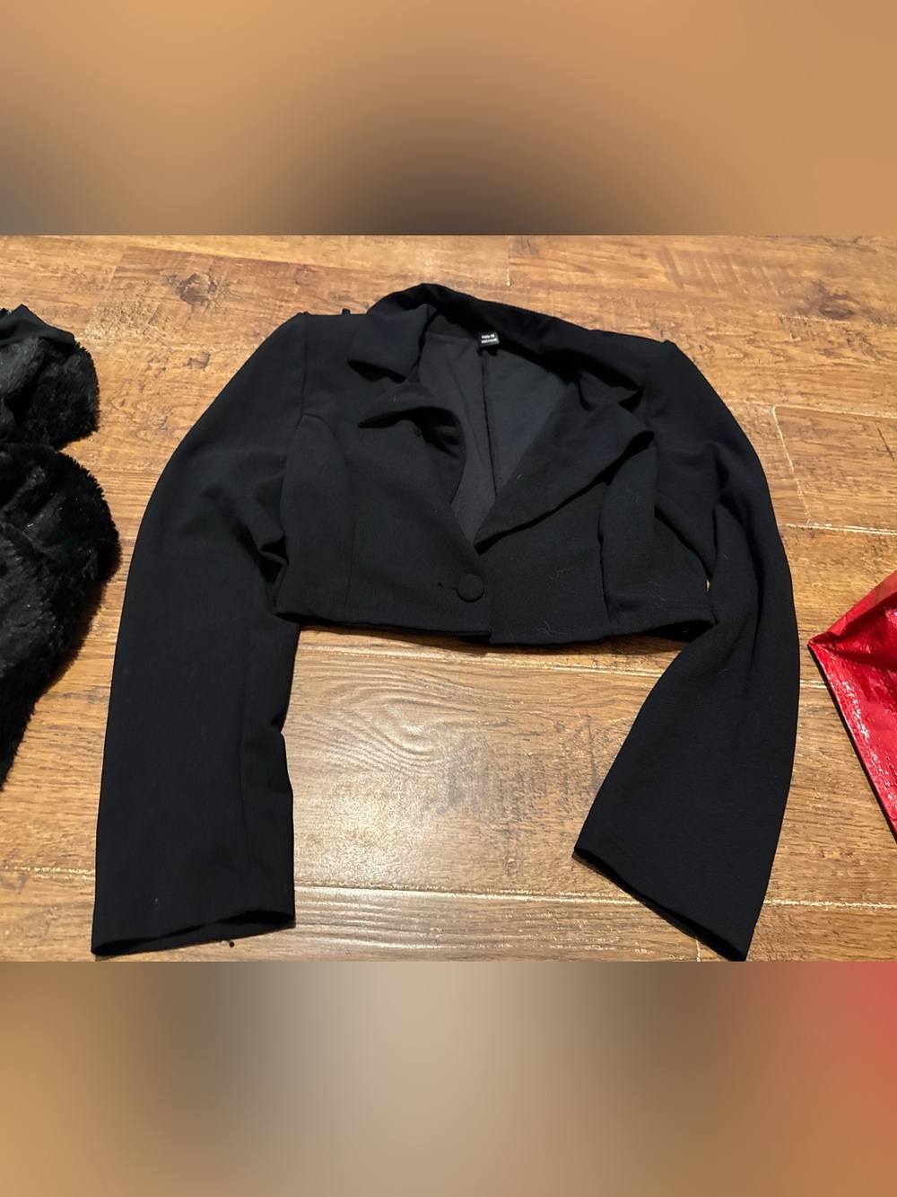 Women's black cropped blazer XS petite
